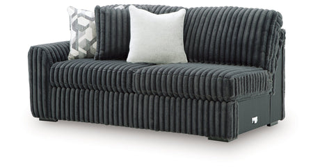 Midnight-Madness Gunmetal 3-Piece Sectional with RAF Chaise by Ashley at Eve Furniture