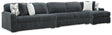 Midnight-Madness Gunmetal 3-Piece Sectional with RAF Chaise by Ashley at Eve Furniture