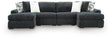 Midnight-Madness Gunmetal 4-Piece Double Chaise Sectional by Ashley at Eve Furniture