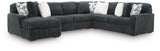 Midnight-Madness Gunmetal 4-Piece Sectional and Ottoman by Ashley at Eve Furniture