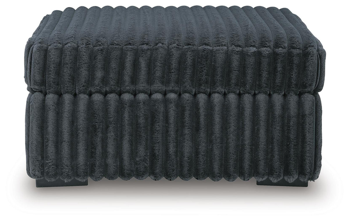Midnight-Madness Gunmetal 4-Piece Sectional and Ottoman by Ashley at Eve Furniture