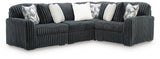 Midnight-Madness Gunmetal 4-Piece Sectional by Ashley at Eve Furniture