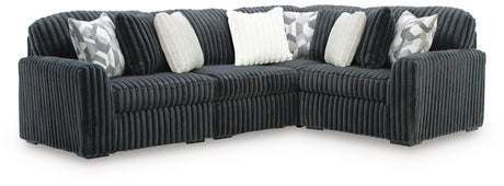 Midnight-Madness Gunmetal 4-Piece Sectional by Ashley at Eve Furniture