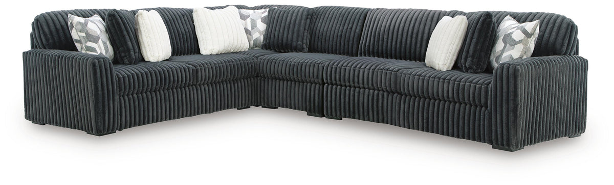 Midnight-Madness Gunmetal 4-Piece Sectional by Ashley at Eve Furniture