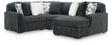 Midnight-Madness Gunmetal 4-Piece Sectional with Chaise by Ashley at Eve Furniture