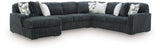 Midnight-Madness Gunmetal 4-Piece Sectional with LAF Chaise by Ashley at Eve Furniture