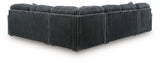 Midnight-Madness Gunmetal 4-Piece Sectional with LAF Chaise by Ashley at Eve Furniture