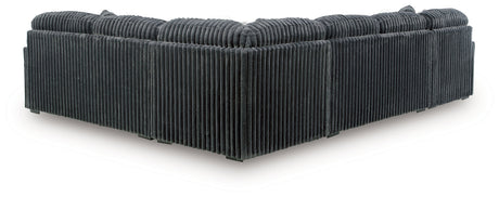 Midnight-Madness Gunmetal 4-Piece Sectional with LAF Chaise by Ashley at Eve Furniture