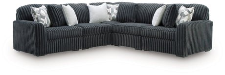 Midnight-Madness Gunmetal 5-Piece Sectional by Ashley at Eve Furniture