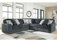 Midnight-Madness Gunmetal 5-Piece Sectional by Ashley at Eve Furniture