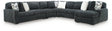 Midnight-Madness Gunmetal 5-Piece Sectional with Chaise by Ashley at Eve Furniture