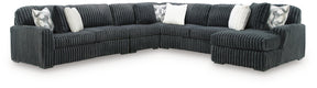 Midnight-Madness Gunmetal 5-Piece Sectional with Chaise by Ashley at Eve Furniture