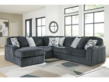 Midnight-Madness Gunmetal 5-Piece Sectional with LAF Chaise by Ashley at Eve Furniture