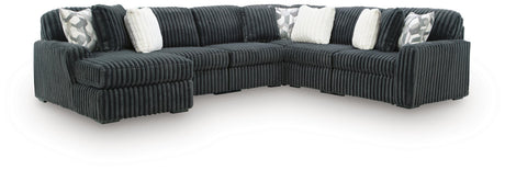 Midnight-Madness Gunmetal 6-Piece Sectional with Chaise by Ashley at Eve Furniture