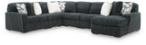 Midnight-Madness Gunmetal 6-Piece Sectional with Chaise by Ashley at Eve Furniture