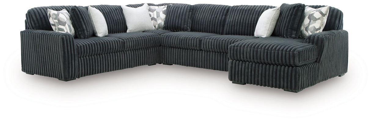 Midnight-Madness Gunmetal 6-Piece Sectional with RAF Chaise by Ashley at Eve Furniture