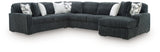 Midnight-Madness Gunmetal 6-Piece Sectional with RAF Chaise by Ashley at Eve Furniture