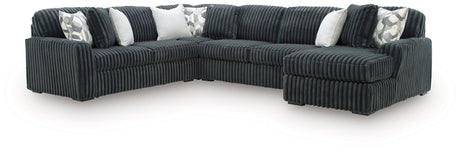 Midnight-Madness Gunmetal 6-Piece Sectional with RAF Chaise by Ashley at Eve Furniture