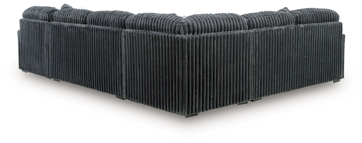 Midnight-Madness Gunmetal 6-Piece Sectional with RAF Chaise by Ashley at Eve Furniture