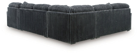 Midnight-Madness Gunmetal 6-Piece Sectional with RAF Chaise by Ashley at Eve Furniture