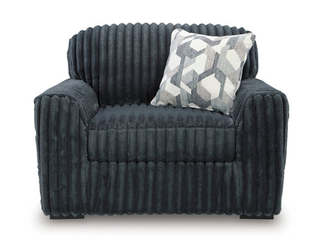 Midnight-Madness Gunmetal Chair and a Half by Ashley at Eve Furniture