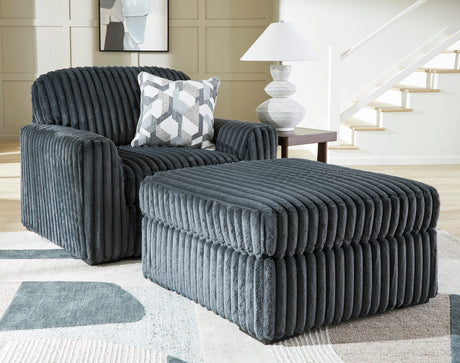 Midnight-Madness Gunmetal Chair and a Half by Ashley at Eve Furniture