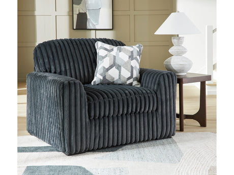 Midnight-Madness Gunmetal Chair and a Half by Ashley at Eve Furniture