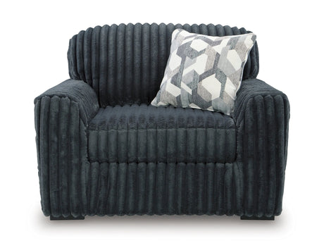 Midnight-Madness Gunmetal Sofa and Chair and a Half by Ashley at Eve Furniture