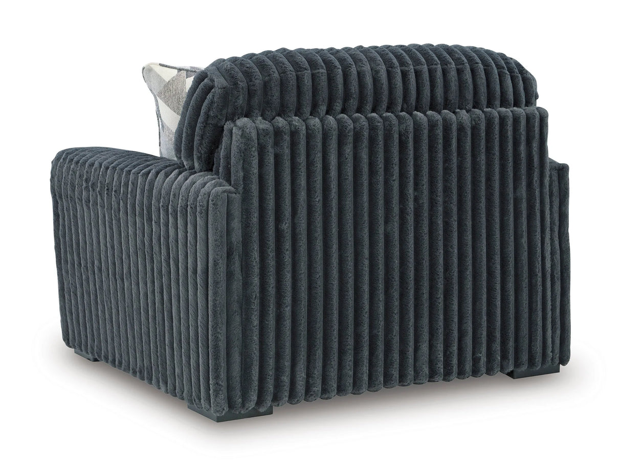 Midnight-Madness Gunmetal Chair and a Half by Ashley at Eve Furniture