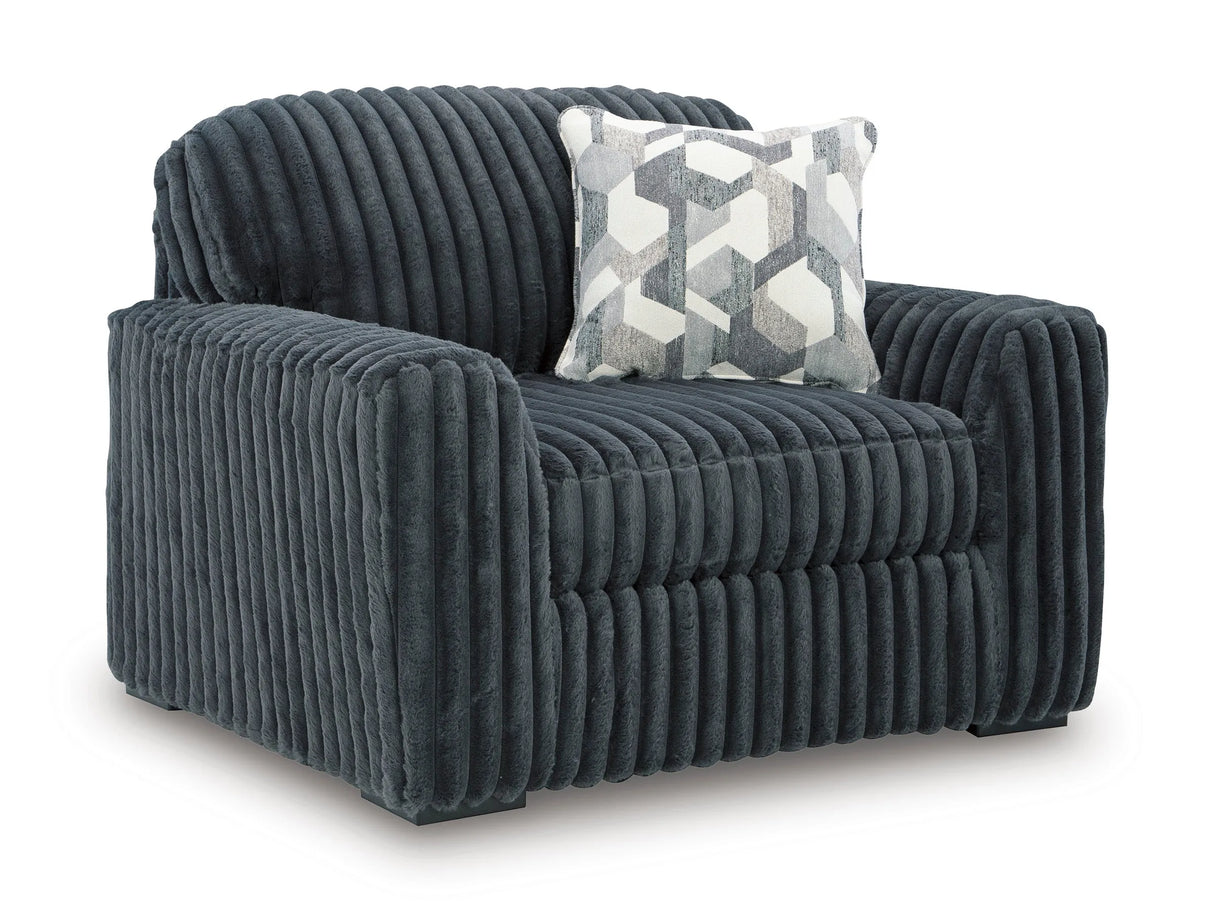 Midnight-Madness Gunmetal Chair and a Half by Ashley at Eve Furniture