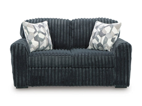 Midnight-Madness Gunmetal Sofa and Loveseat by Ashley at Eve Furniture