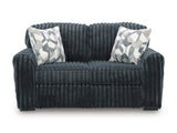Midnight-Madness Gunmetal Loveseat by Ashley at Eve Furniture