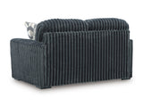 Midnight-Madness Gunmetal Loveseat by Ashley at Eve Furniture