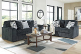 Midnight-Madness Gunmetal Loveseat by Ashley at Eve Furniture