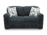 Midnight-Madness Gunmetal Sofa, Loveseat and Oversized Chaise by Ashley at Eve Furniture