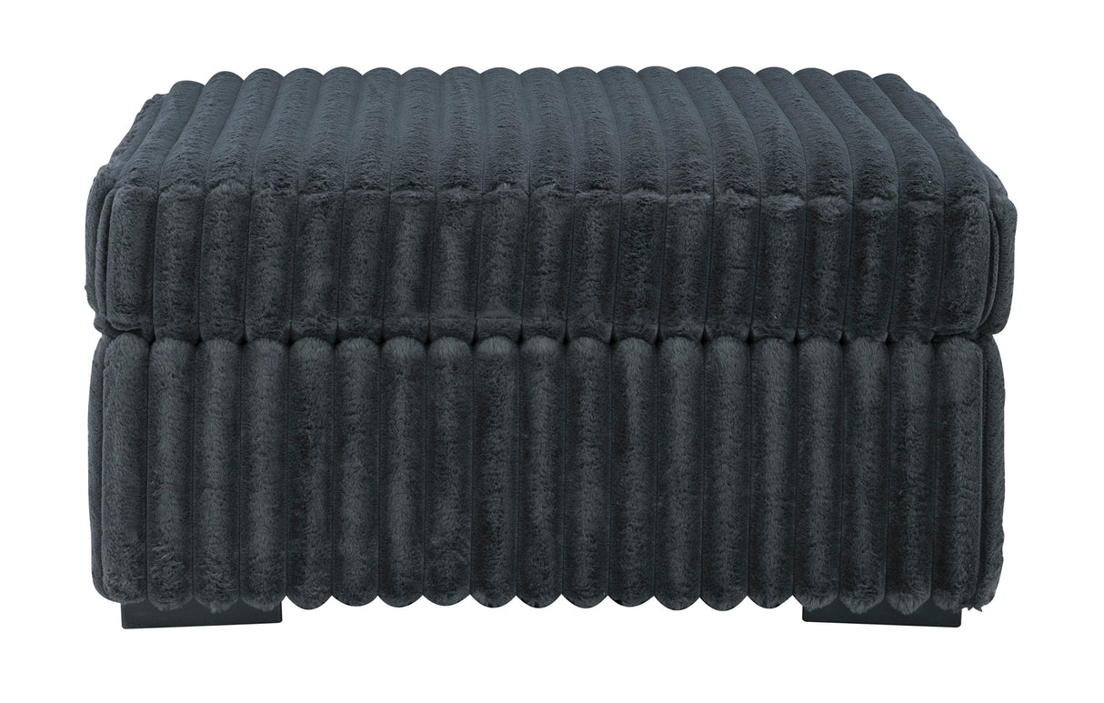 Midnight-Madness Gunmetal Oversized Accent Ottoman by Ashley at Eve Furniture