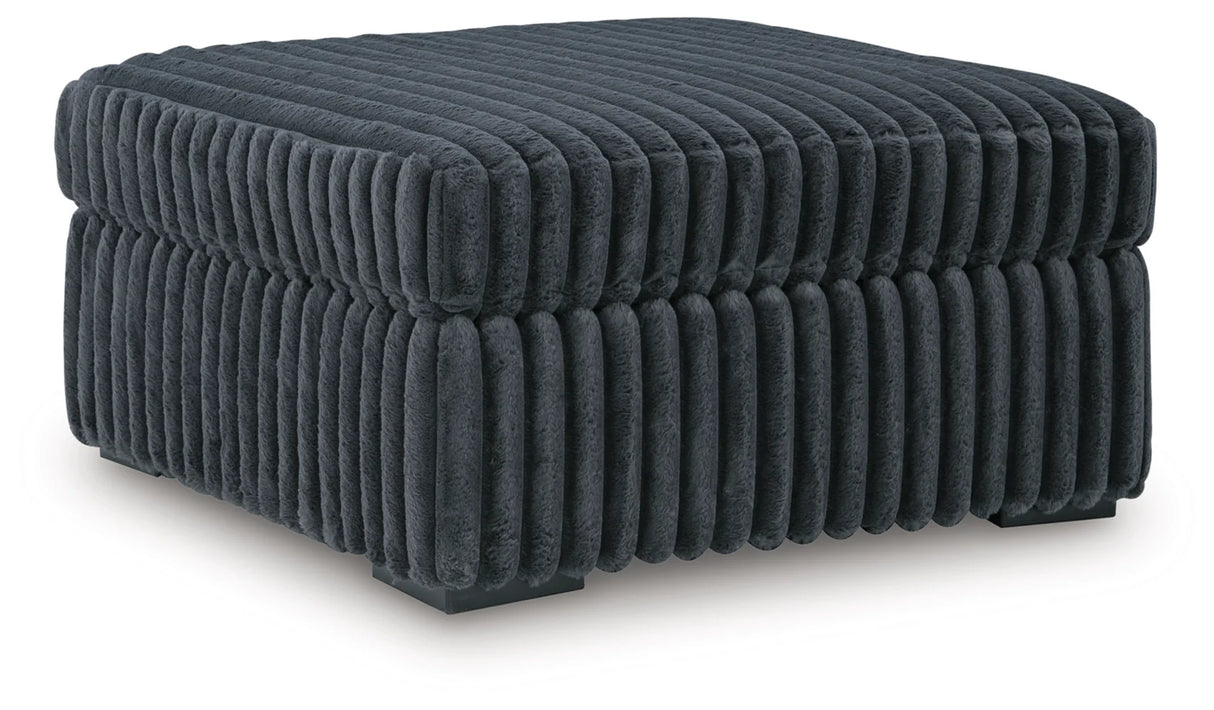 Midnight-Madness Gunmetal Oversized Accent Ottoman by Ashley at Eve Furniture
