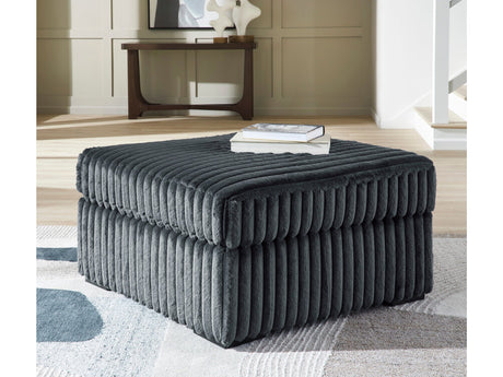 Midnight-Madness Gunmetal Oversized Accent Ottoman by Ashley at Eve Furniture