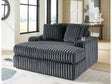 Midnight-Madness Gunmetal Oversized Chaise by Ashley at Eve Furniture