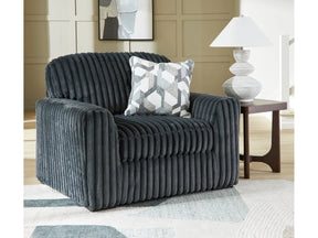 Midnight-Madness Gunmetal Chair and a Half by Ashley at Eve Furniture