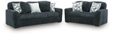 Midnight-Madness Gunmetal Sofa and Loveseat by Ashley at Eve Furniture