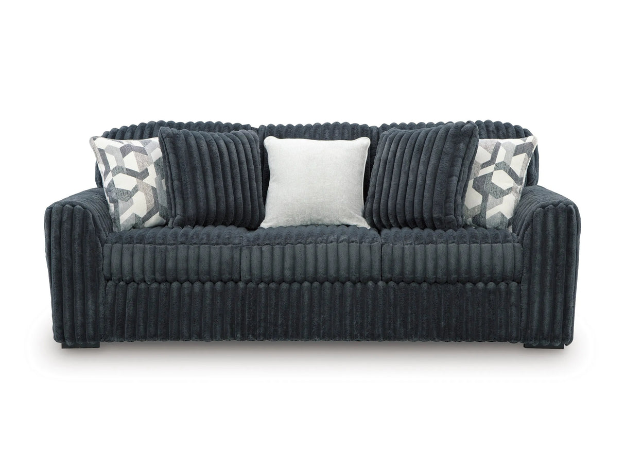 Midnight-Madness Gunmetal Sofa and Chair and a Half by Ashley at Eve Furniture
