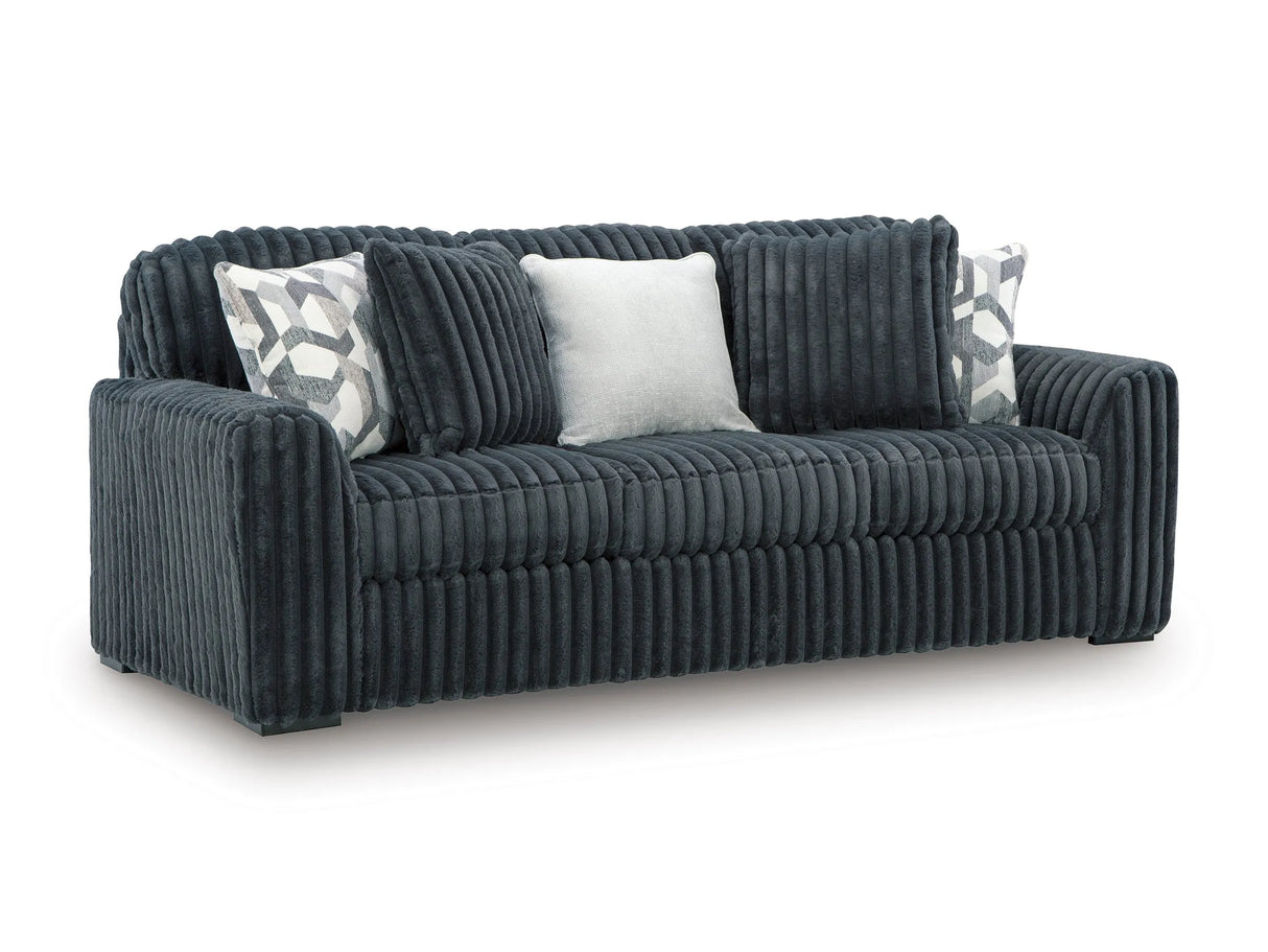Midnight-Madness Gunmetal Sofa and Chair and a Half by Ashley at Eve Furniture
