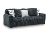 Midnight-Madness Gunmetal Sofa and Chair and a Half by Ashley at Eve Furniture