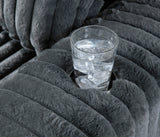 Midnight-Madness Gunmetal Sofa, Loveseat and Oversized Chaise by Ashley at Eve Furniture