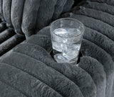 Midnight-Madness Gunmetal Sofa, Loveseat and Oversized Chaise by Ashley at Eve Furniture