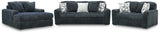 Midnight-Madness Gunmetal Sofa, Loveseat and Oversized Chaise by Ashley at Eve Furniture