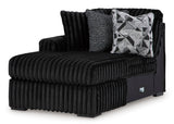 Midnight-Madness Onyx 2-Piece Oversized Double Chaise by Ashley at Eve Furniture