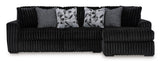 Midnight-Madness Onyx 2-Piece Right Arm Facing Chaise Sectional by Ashley at Eve Furniture