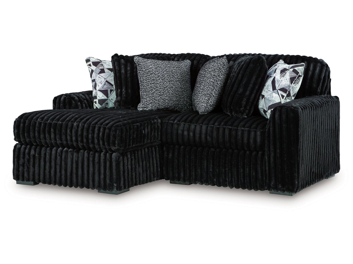Midnight-Madness Onyx 2-Piece Sectional with Left Chaise by Ashley at Eve Furniture